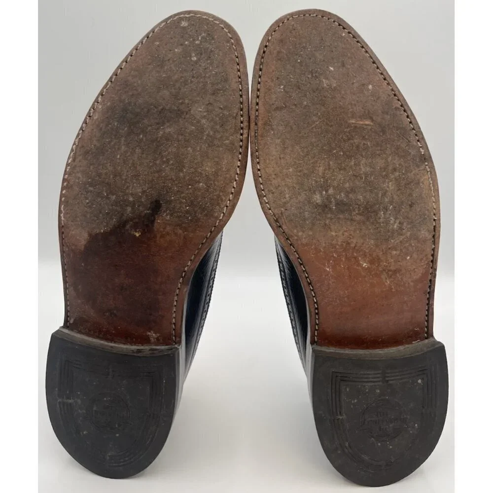 Vintage Florsheim Imperial Size 12D Black Leather Cordovan Wingtip Oxfords 76019